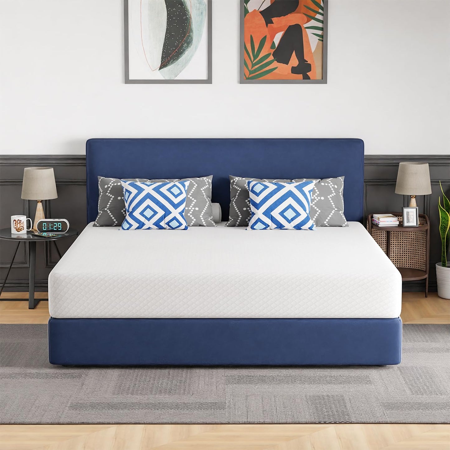 14 Inch Full Memory Foam Mattress | Medium Firm Cooling Copper Gel | Bed in a Box | Back Pain Relief | Black 54x75x14