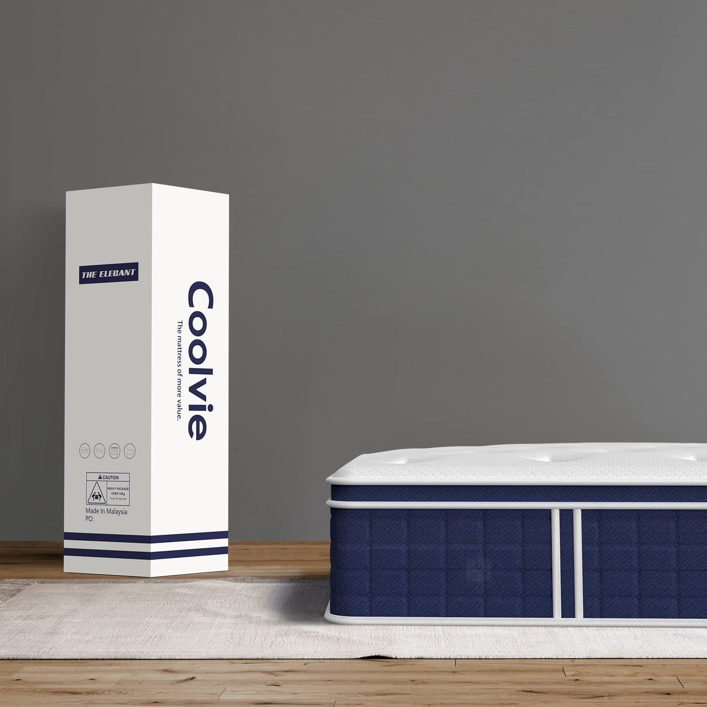 12 Inch Queen Size Hybrid Mattress in a Box, Supportive Foam & Pocket Springs, Medium Firm Bed for Cooler Sleep & Motion Isolation