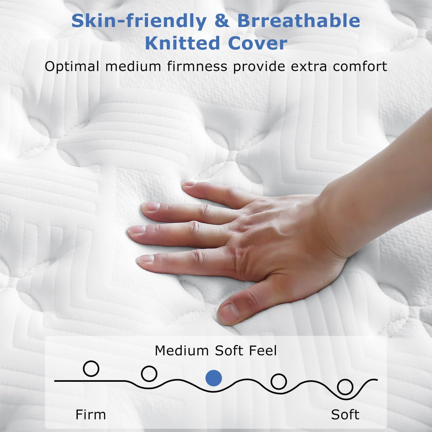 10 Inch Twin Size Hybrid Mattress in a Box, Medium Firm Memory Foam Bed with Pocket Springs, Pressure Relief, Motion Isolation & Edge Support, CertiPUR-US Certified