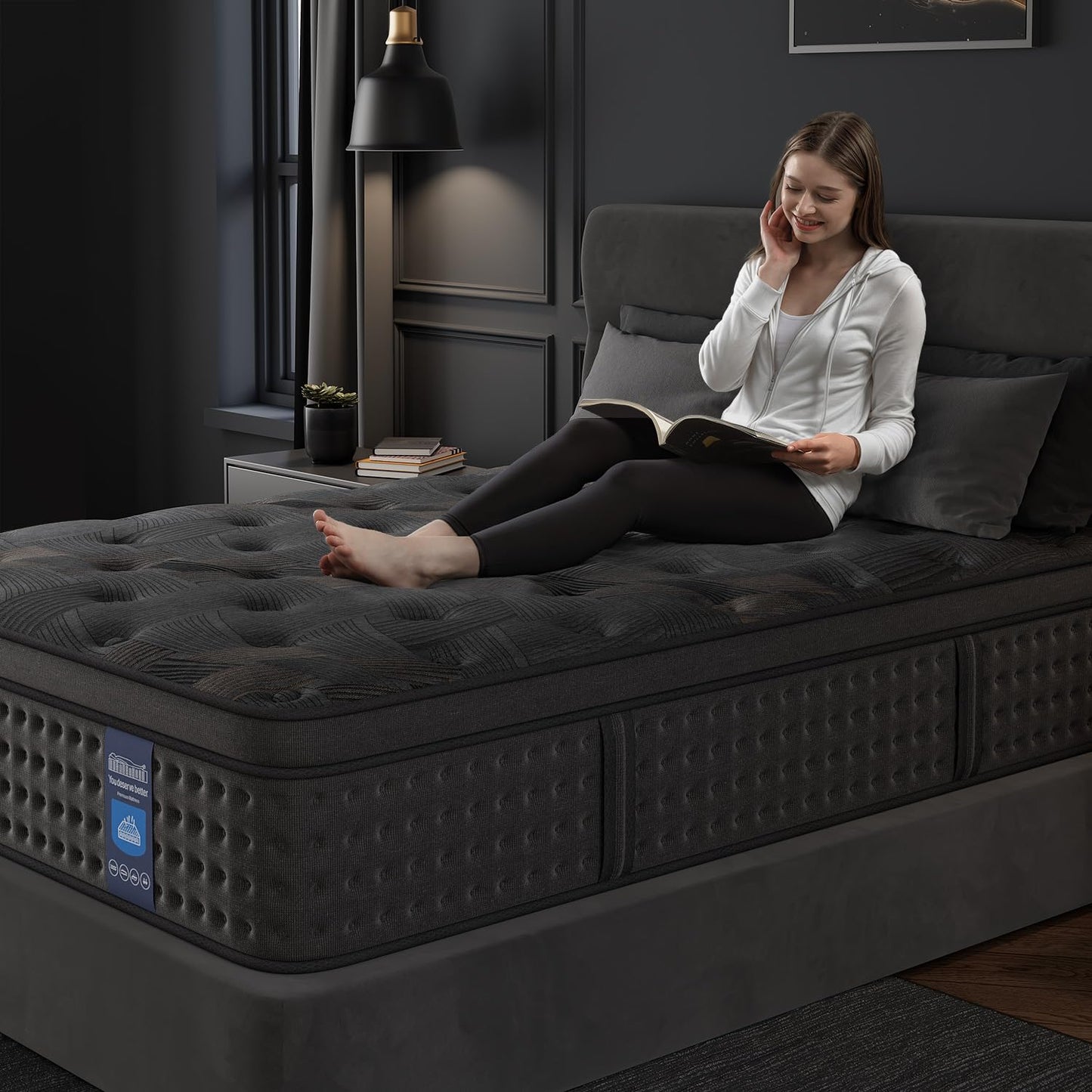 10 Inch Queen Hybrid Mattress | Memory Foam with Pocket Springs | Gel Foam for Back Support | Fiberglass Free, 100 Night Trial