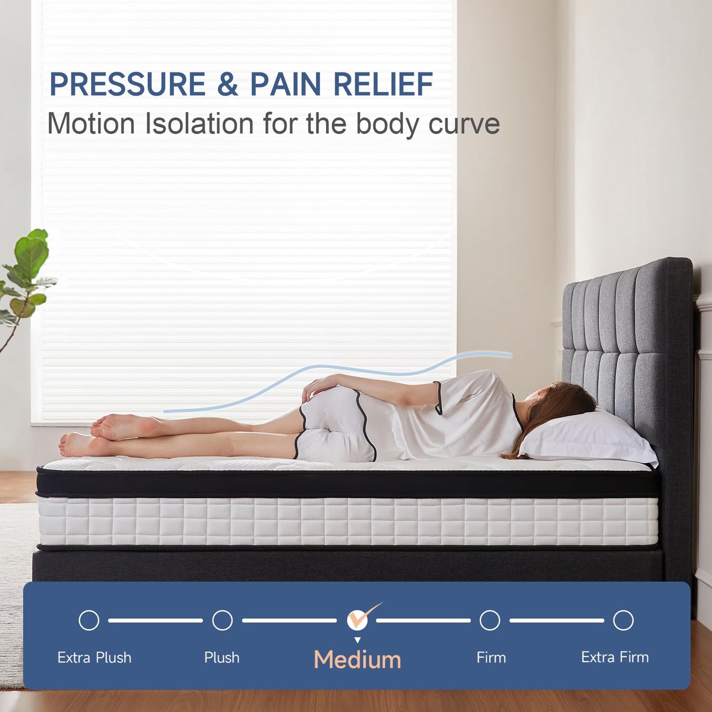 12 Inch King Size Hybrid Mattress in a Box, Memory Foam & Pocket Spring for Better Sleep, CertiPUR-US Certified