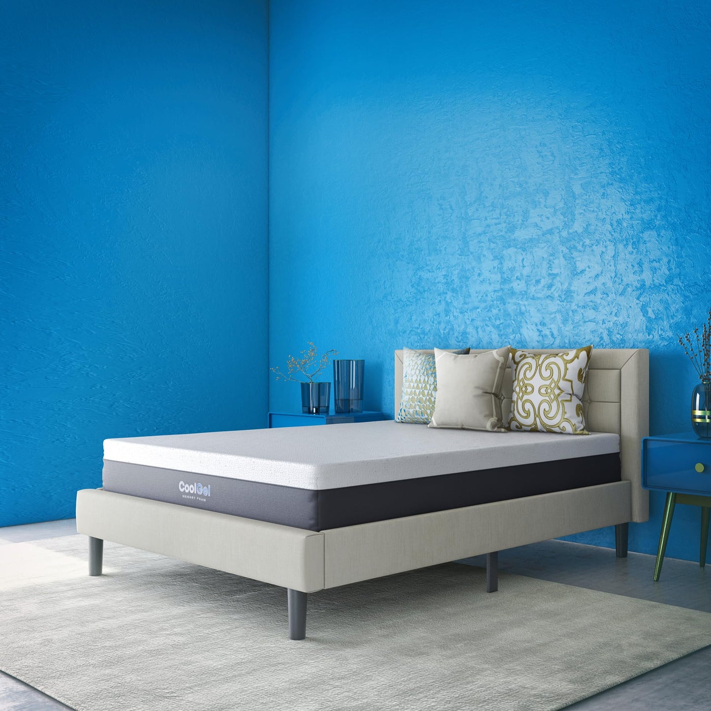 8-Inch Cool Gel Memory Foam Mattress, Short Queen Size, Medium Firm, Cooling, Pressure Relief, CertiPUR-US Certified