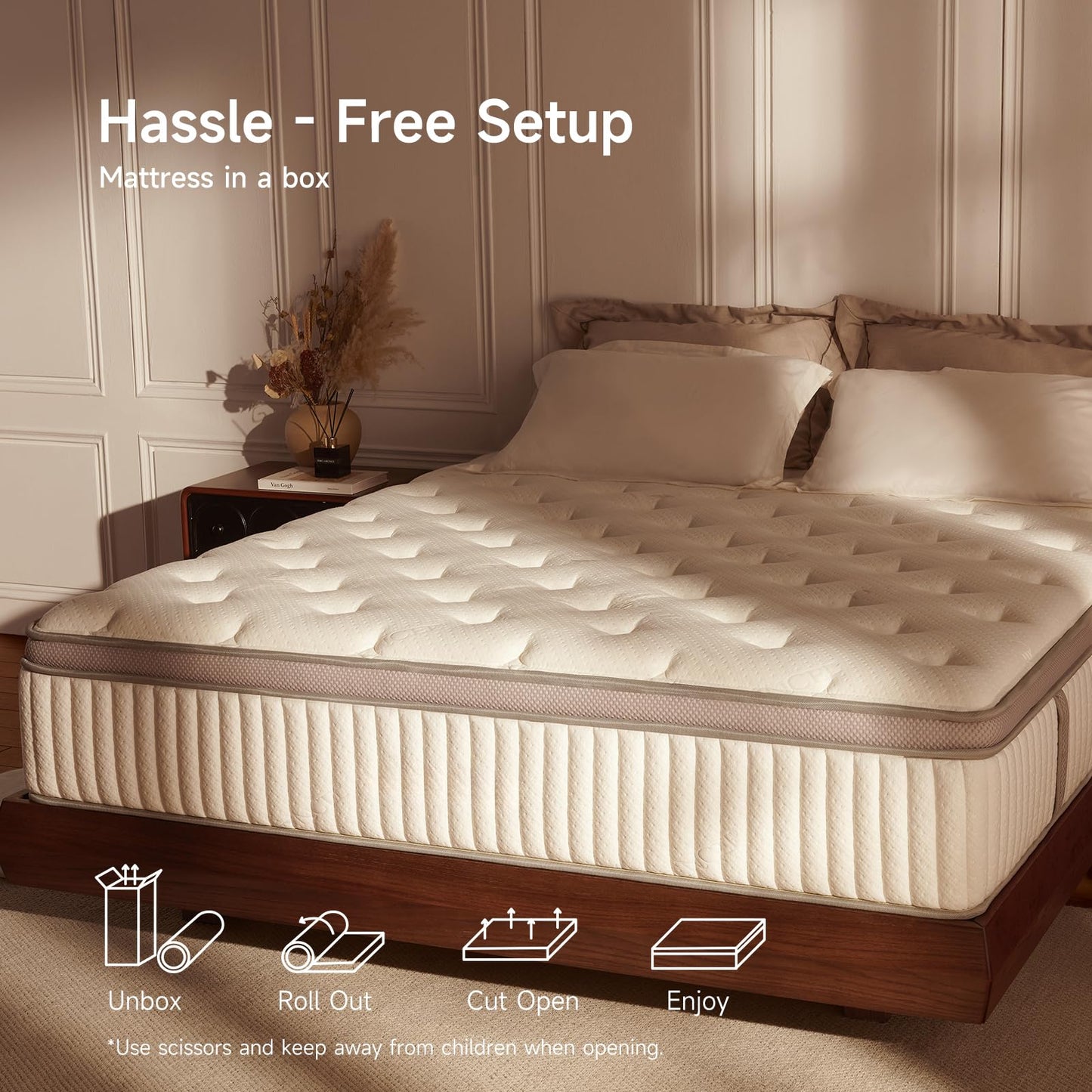 12-Inch Cool Gel Memory Foam Mattress, Twin XL Size, Medium Firm, Cooling, Pressure Relief, CertiPUR-US Certified, Fiberglass Free