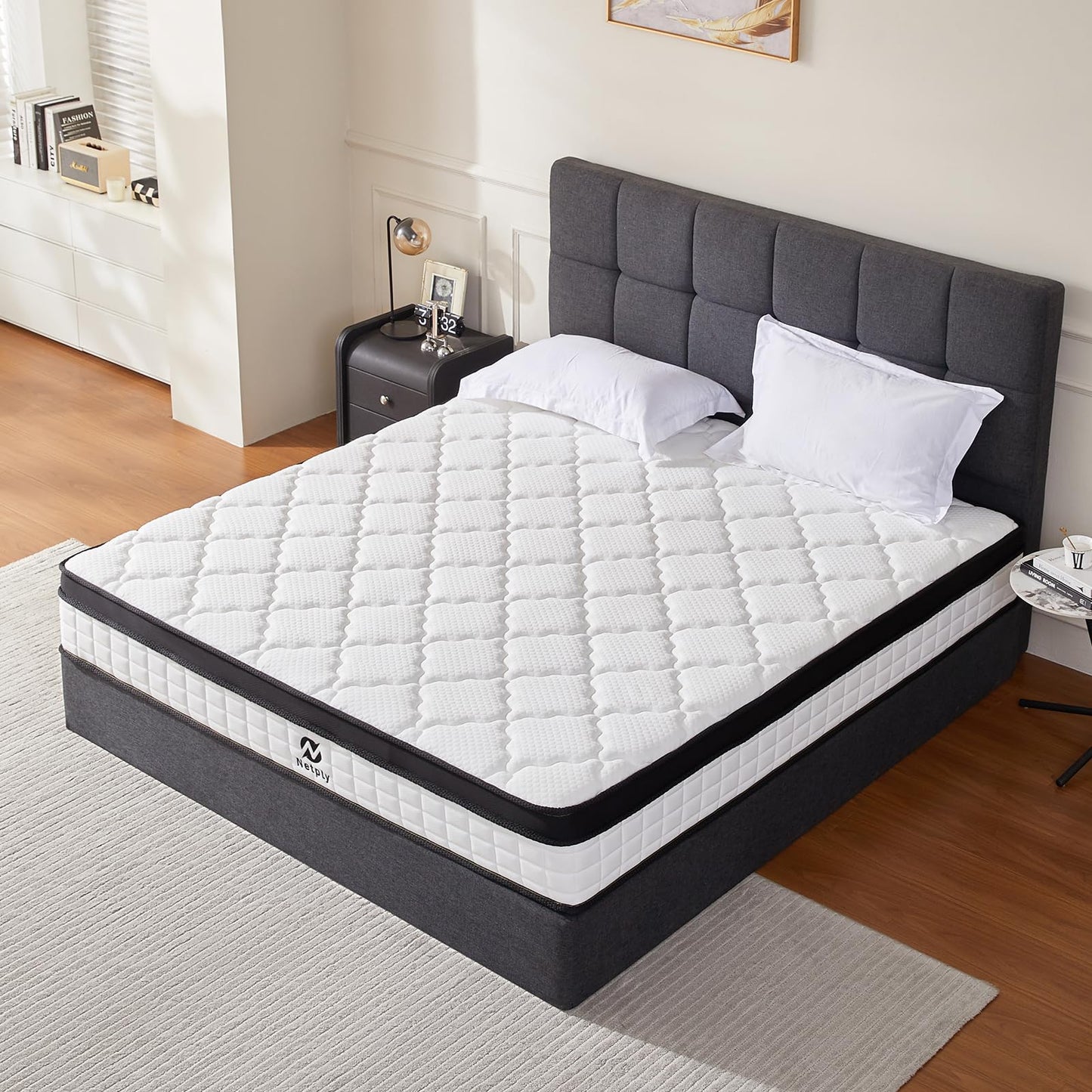 12 Inch King Size Hybrid Mattress in a Box, Memory Foam & Pocket Spring for Better Sleep, CertiPUR-US Certified