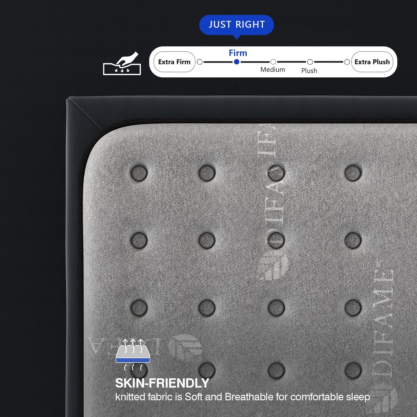 10 Inch Twin XL Charcoal Gel Memory Foam Mattress in a Box, Medium Bed, Cooling, CertiPUR-US Certified, Fiberglass-Free, Made in USA, 80" × 38"