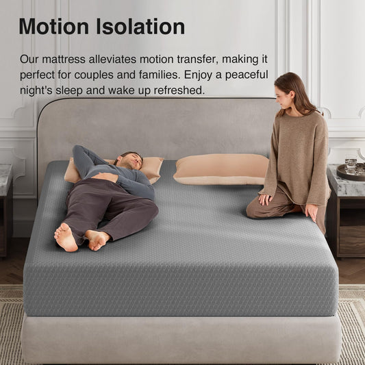 10 Inch Full Memory Foam Mattress | Cooling Gel Foam for Pressure Relief | Thermally Balanced Core for Support & Breathability