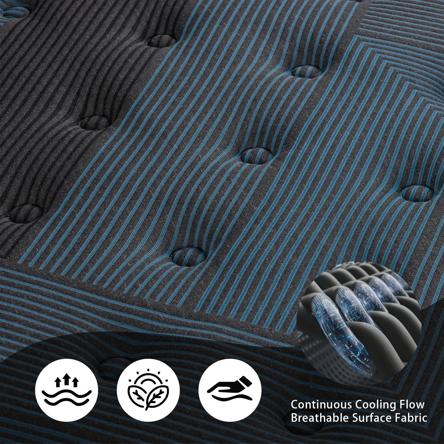 Twin Mattress, 12 Inch Hybrid Bed in a Box with Gel Memory Foam & Pocket Springs, Medium Firm Cooling Pressure Relief & Edge Support