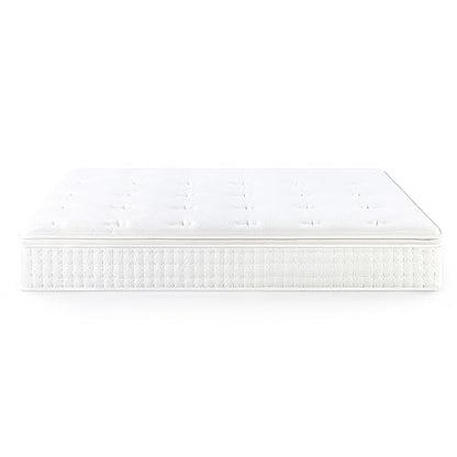 Queen Mattress, 12 Inch Euro Top Hybrid Bed in a Box with Pocket Springs, Pressure Relief & Motion Isolation