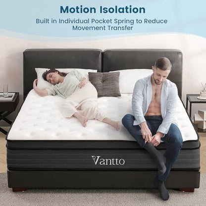 BedStory King Mattress, 14 Inch Cooling Gel Hybrid Mattress for Side Sleepers & Couples, Extra Lumbar & Shoulder Support with 960+ Pocket Springs, Pain Relief, CertiPUR-US Certified, Fiberglass-Free, 365-Night Trial
