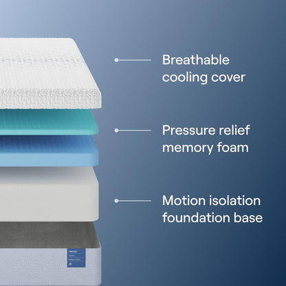 Queen Size Hybrid Mattress – 12 Inch Memory Foam Mattress in a Box with Individual Pocket Springs, Pressure Relief & Motion Isolation, CertiPUR-US Certified