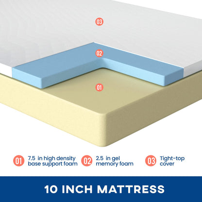 14 Inch Twin XL Memory Foam Mattress | Medium Firm Cooling Copper Gel | Bed in a Box | Back Pain Relief | Black 38x80x14
