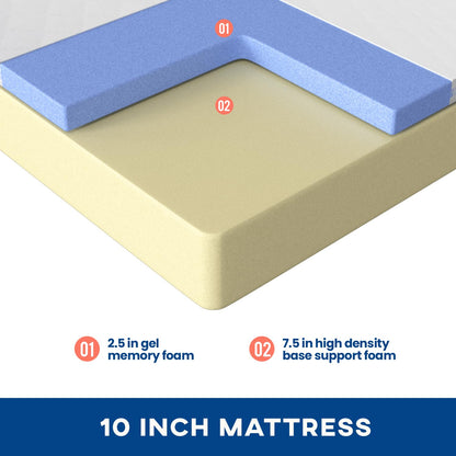 14 Inch Full Memory Foam Mattress | Medium Firm Cooling Copper Gel | Bed in a Box | Back Pain Relief | Black 54x75x14