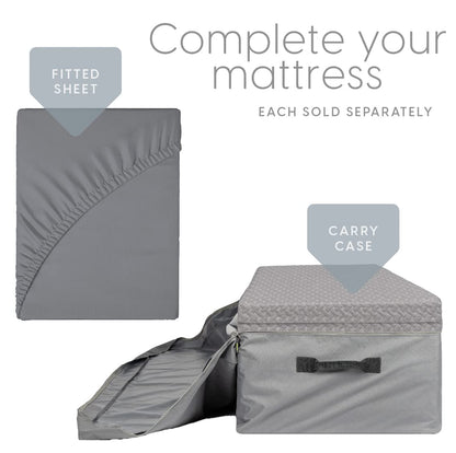 6 Inch Cot Size Trifold Memory Foam Mattress, Portable & Foldable with Washable Cover, Guest Bed for Floor, RV, Travel, Camping & Sleepovers, 75" × 31"
