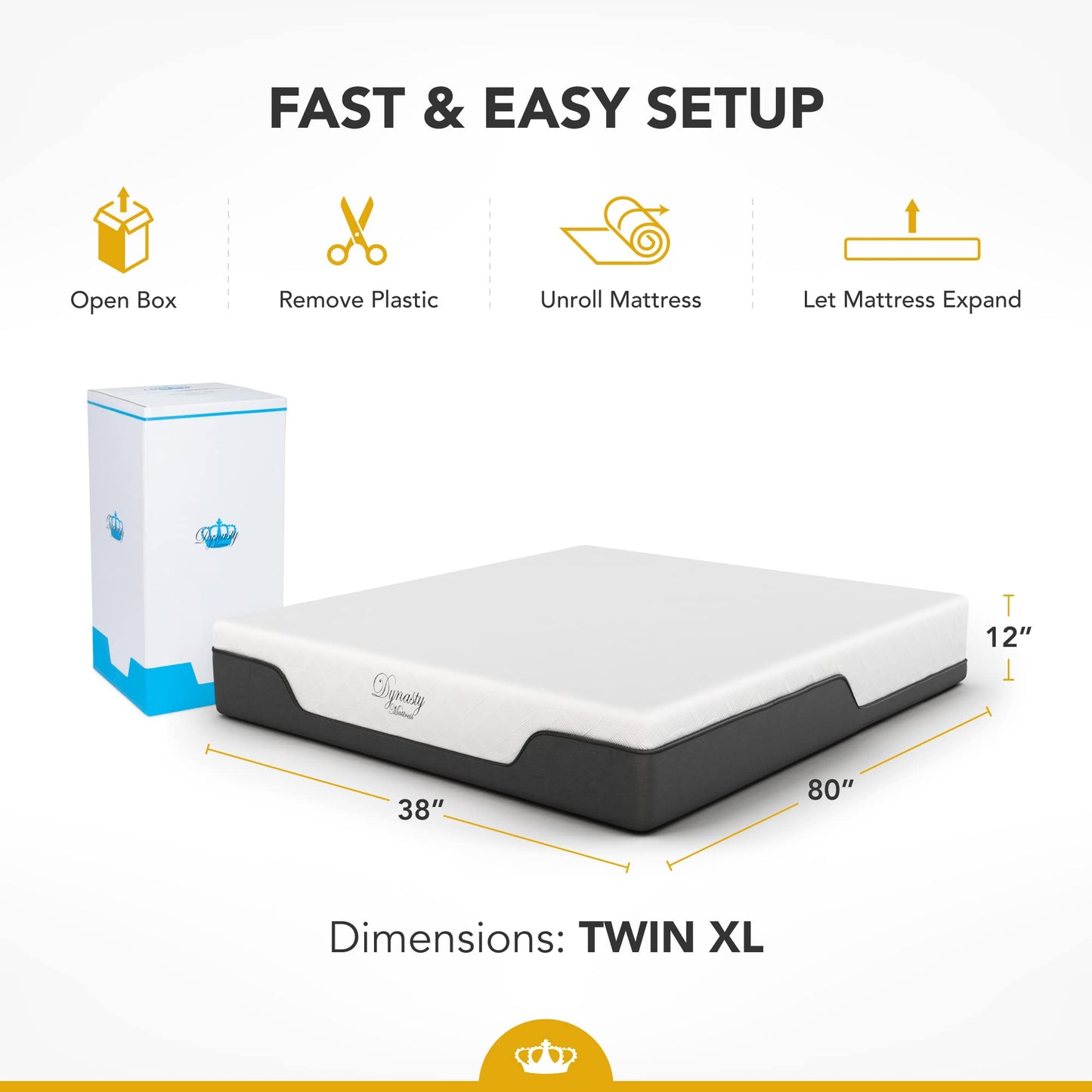 12 Inch King Memory Foam Mattress | Medium Firm Gel Infused | CoolBreeze Air Technology | USA Made 76x80