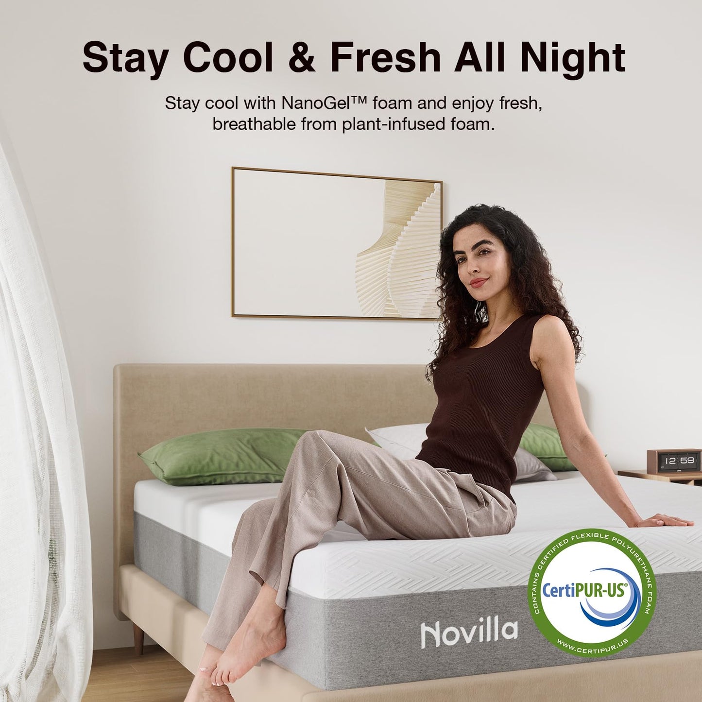 Nectar Classic 12 Inch Full Memory Foam Mattress – Medium Firm Bed-in-a-Box with Cooling Top Layer, Pressure Relief & Support, 365-Night Trial & Forever Warranty