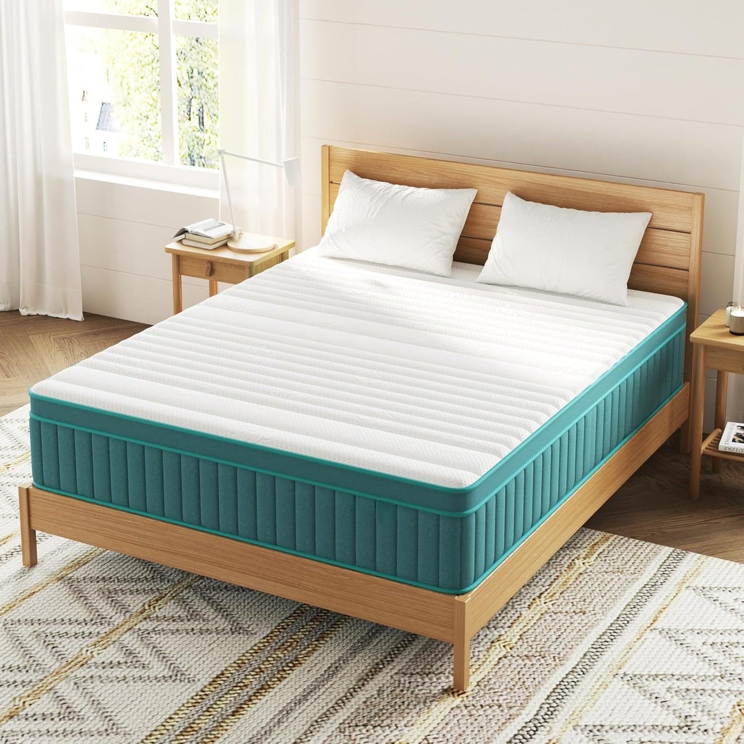 14 Inch Queen Hybrid Mattress | Firm Gel Memory Foam with Pocket Springs | CertiPUR-US Certified