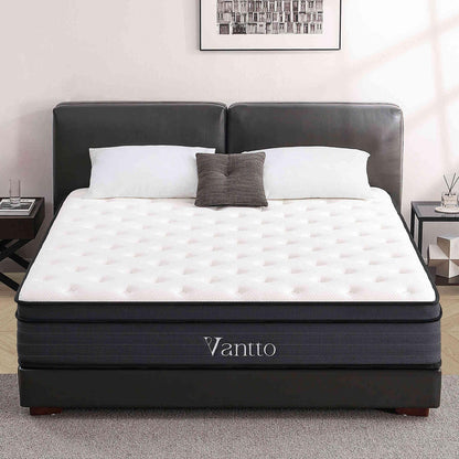 *King Size Mattress, 14 Inch Hybrid Mattress with Gel Memory Foam & Individually Pocketed Innerspring, Euro Top Medium Firm Bed with Motion Isolation, Edge Support, 100-Night