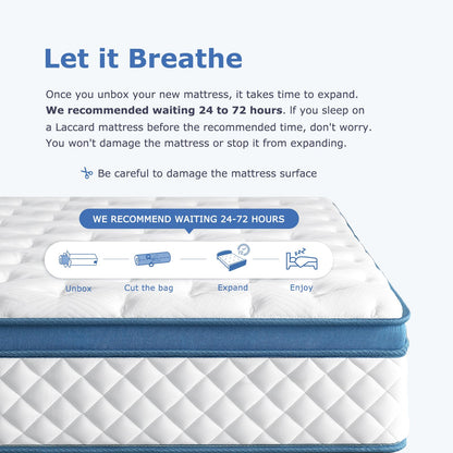 10 Inch Twin Size Hybrid Mattress in a Box, Medium Firm Memory Foam Bed with Pocket Springs, Pressure Relief, Motion Isolation & Edge Support, CertiPUR-US Certified