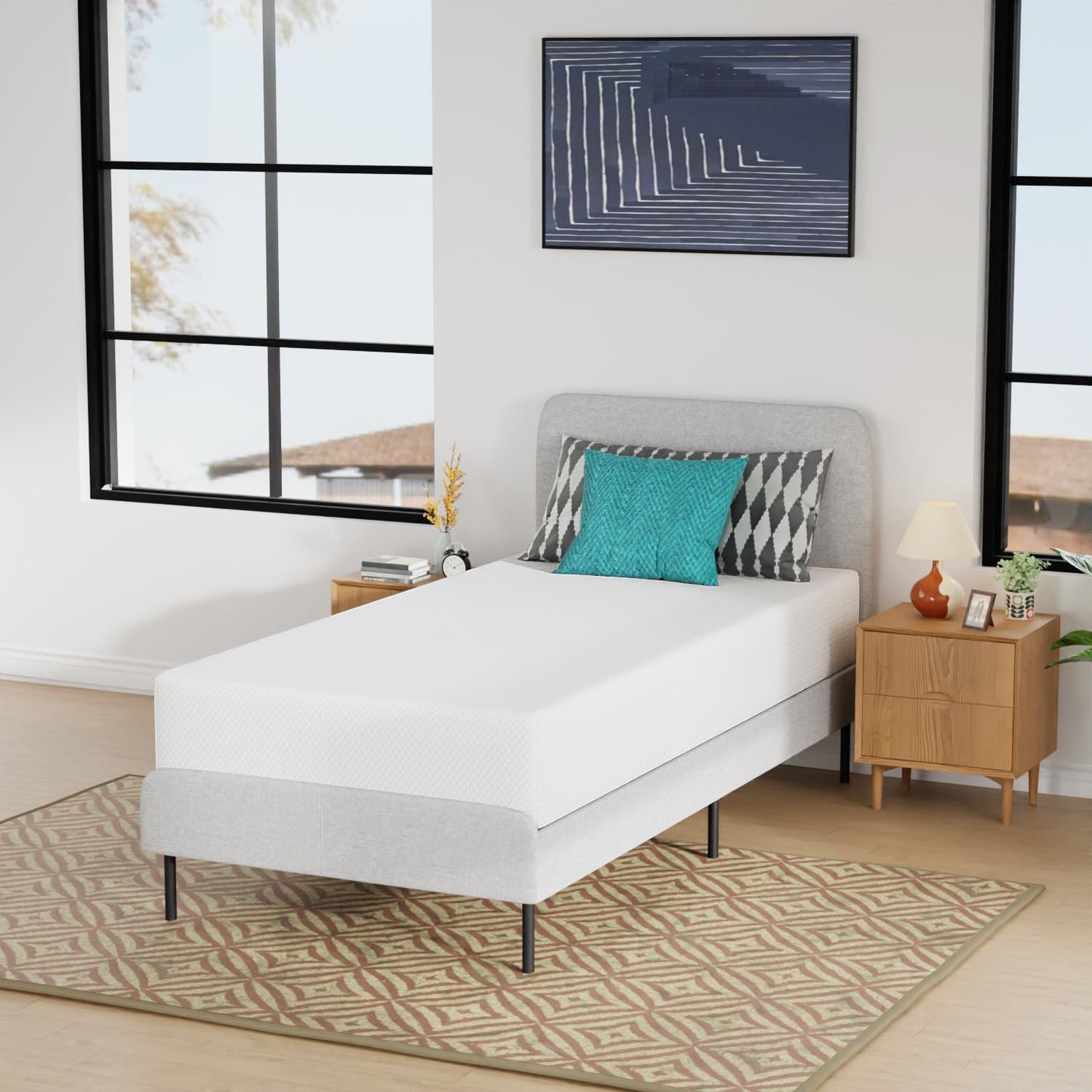 10 Inch King Mattress | Medium Firm Gel Memory Foam | White Bed in a Box | Cooling, Pressure Relief, Washable Cover