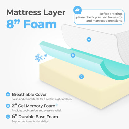 10 Inch Twin Size Memory Foam Mattress in a Box, Medium Firm Bed for Comfort & Pressure Relief, CertiPUR-US Certified