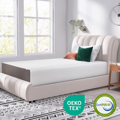 12 Inch Full Memory Foam Mattress | Medium Firm | White/Grey