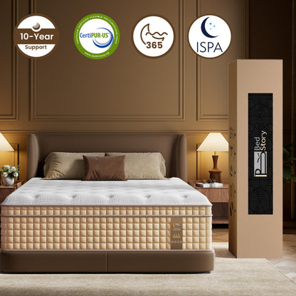 12 Inch Queen Hybrid Mattress | Firm Gel Memory Foam with Pocket Springs | Back Pain Relief, Couples | CertiPUR-US Certified, Fiberglass Free