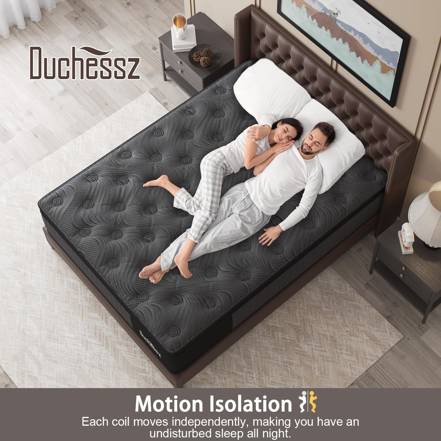 BedStory 14 Inch Firm King Mattress, Cooling Gel Hybrid Mattress with Targeted Lumbar & Shoulder Support for Back Pain Relief, Motion Isolation, Fiberglass-Free, CertiPUR-US Certified, 365-Night Trial