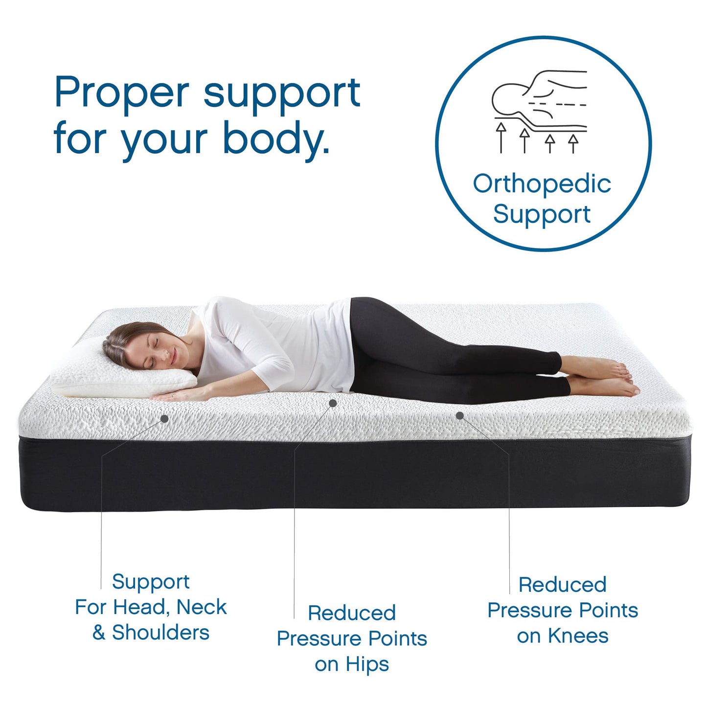 12-Inch Medium Firm Hybrid Mattress, Queen Size, Memory Foam with Individually Wrapped Pocket Coils, CertiPUR-US Certified, Fiberglass Free