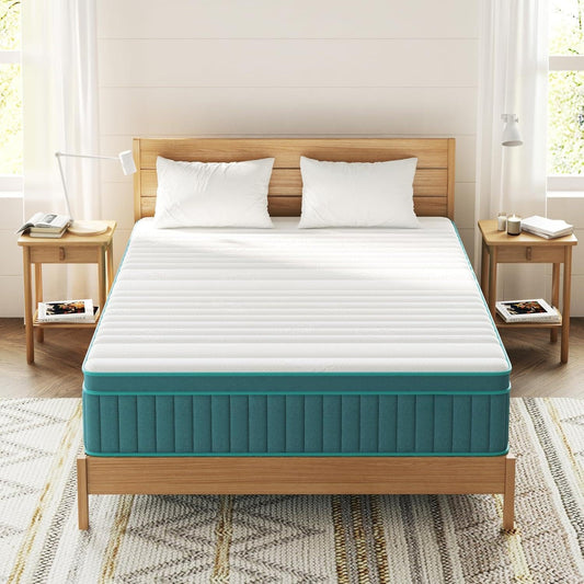 14 Inch Queen Hybrid Mattress | Firm Gel Memory Foam with Pocket Springs | CertiPUR-US Certified