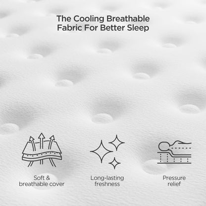 12 Inch King Size Hybrid Memory Foam Mattress in a Box, Pocket Springs for Motion Isolation & Silent Sleep, Medium Firm Bed with Pressure Relief