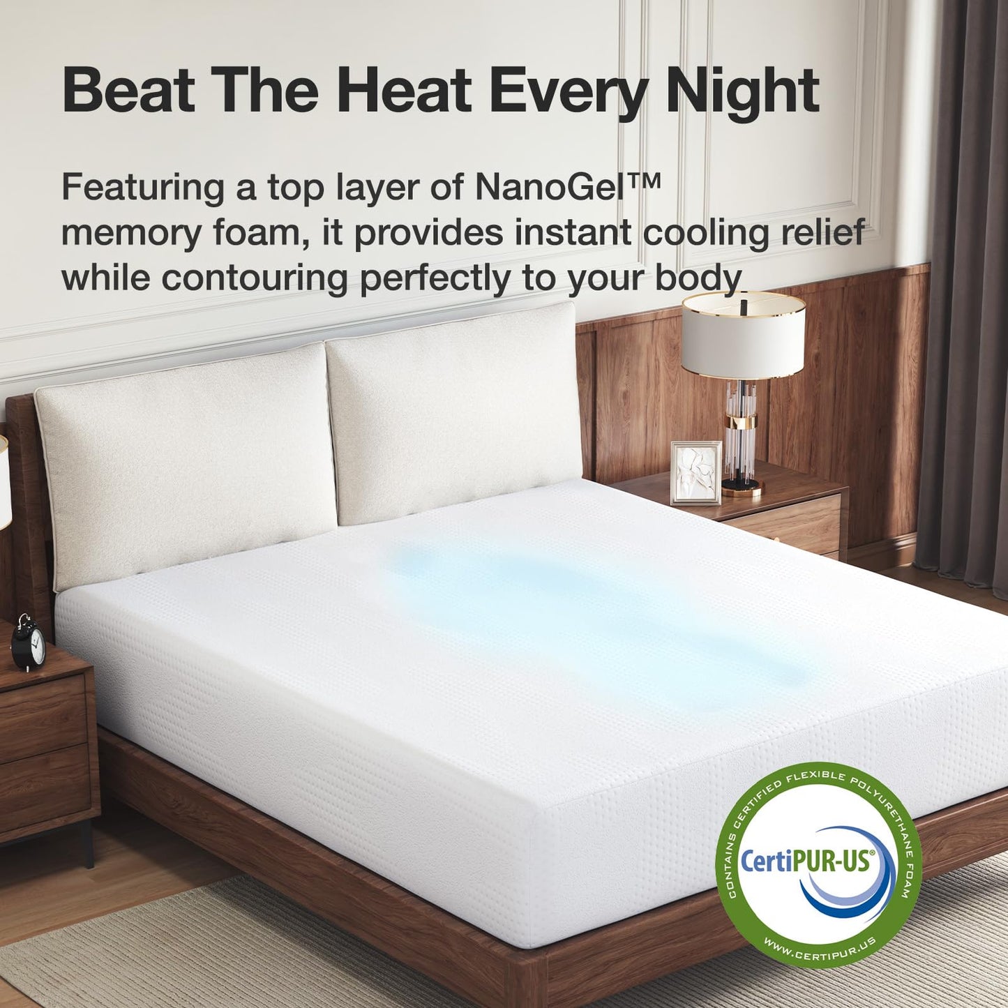 12 Inch Full Size Gel Memory Foam Mattress in a Box, Cooling Bed for Pressure Relief, CertiPUR-US Certified