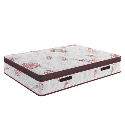 7.5 Inch Twin Size Hybrid Mattress in a Box, Extra Firm Bed with Foam Encased Bonnell Springs, Made in USA, Fiberglass-Free