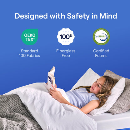 8 Inch Twin Size Kids Mattress, 2-Sided Memory Foam for Growing Children, Pressure Relief, Fiberglass-Free, Mattress in a Box, 365 Night Trial