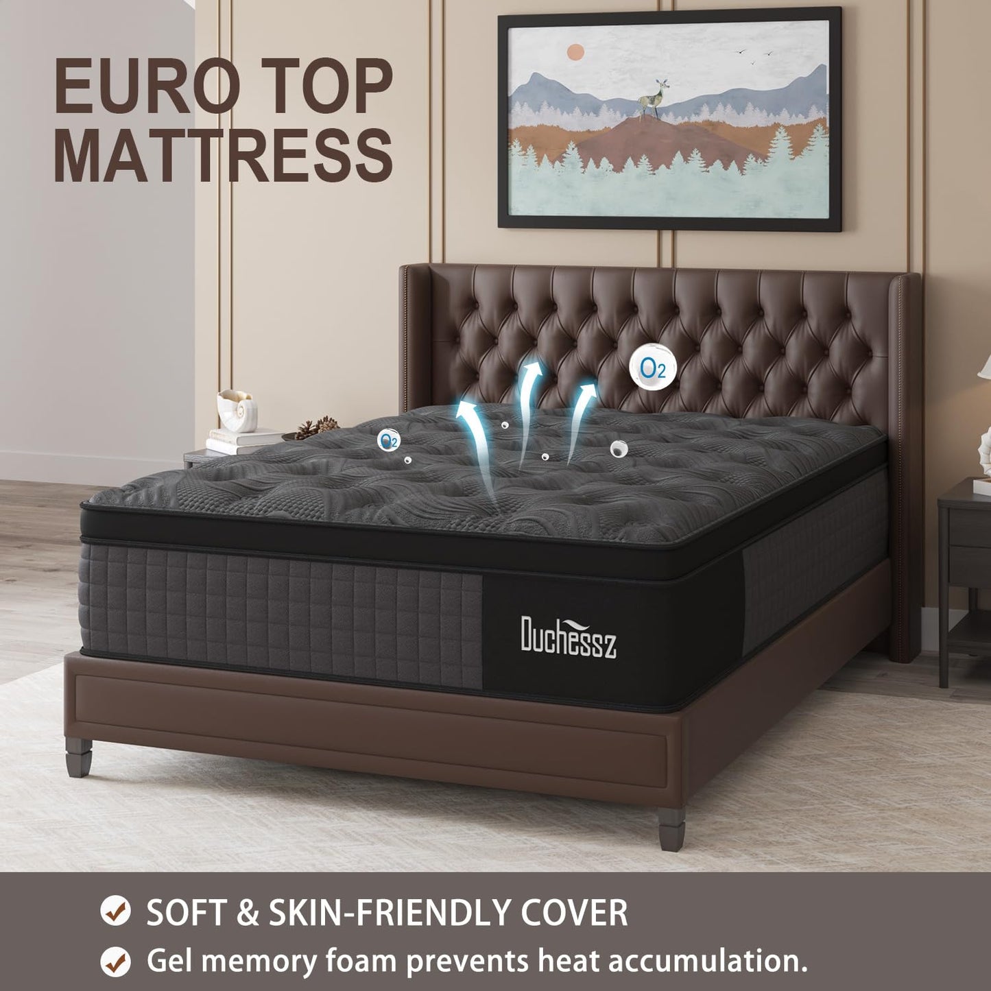 BedStory 14 Inch Firm King Mattress, Cooling Gel Hybrid Mattress with Targeted Lumbar & Shoulder Support for Back Pain Relief, Motion Isolation, Fiberglass-Free, CertiPUR-US Certified, 365-Night Trial