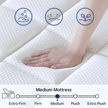 12 Inch California King Hybrid Mattress in a Box, Gel Memory Foam & Pocket Spring for Comfort, Pressure Relief, Edge Support