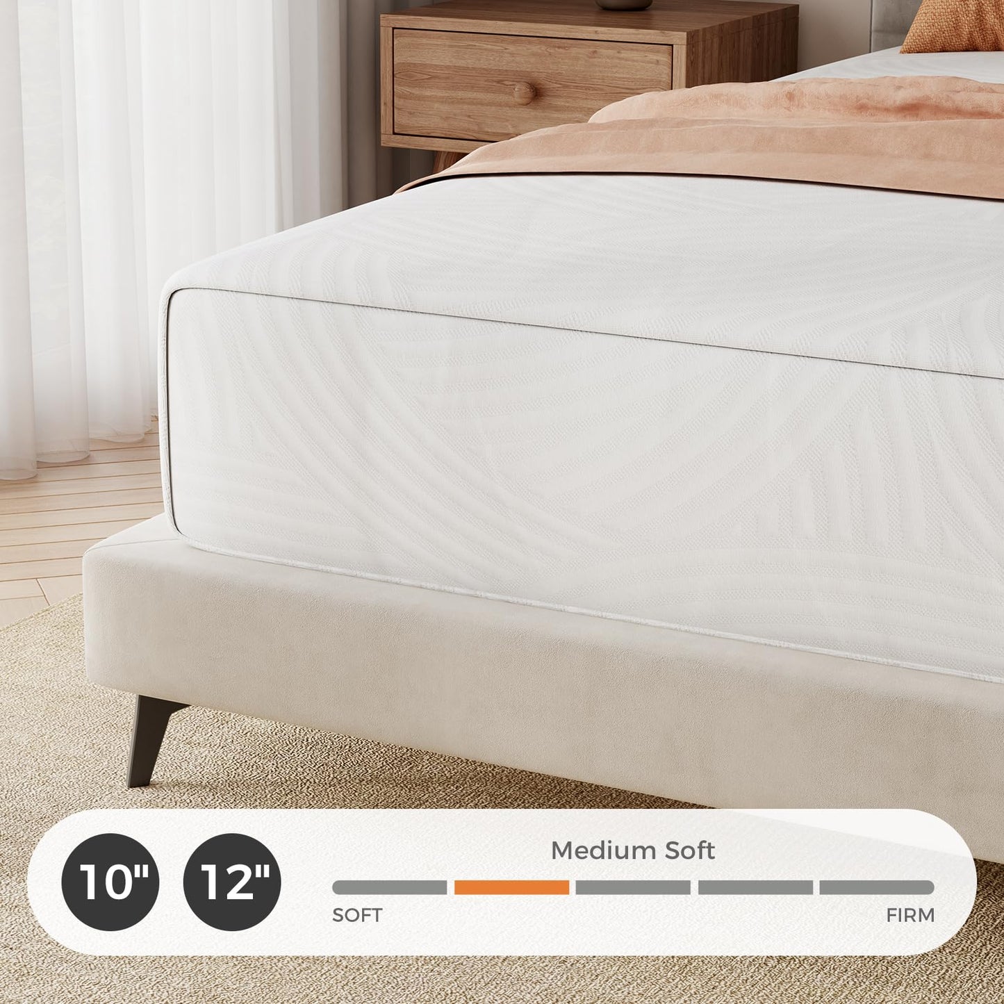 10 Inch Twin Size Gel Memory Foam Mattress, Medium Firm Bed for Pressure Relief & Motion Isolation, CertiPUR-US Certified, Made in USA