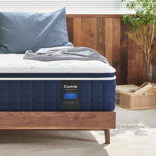 12 Inch Queen Size Hybrid Mattress in a Box, Supportive Foam & Pocket Springs, Medium Firm Bed for Cooler Sleep & Motion Isolation