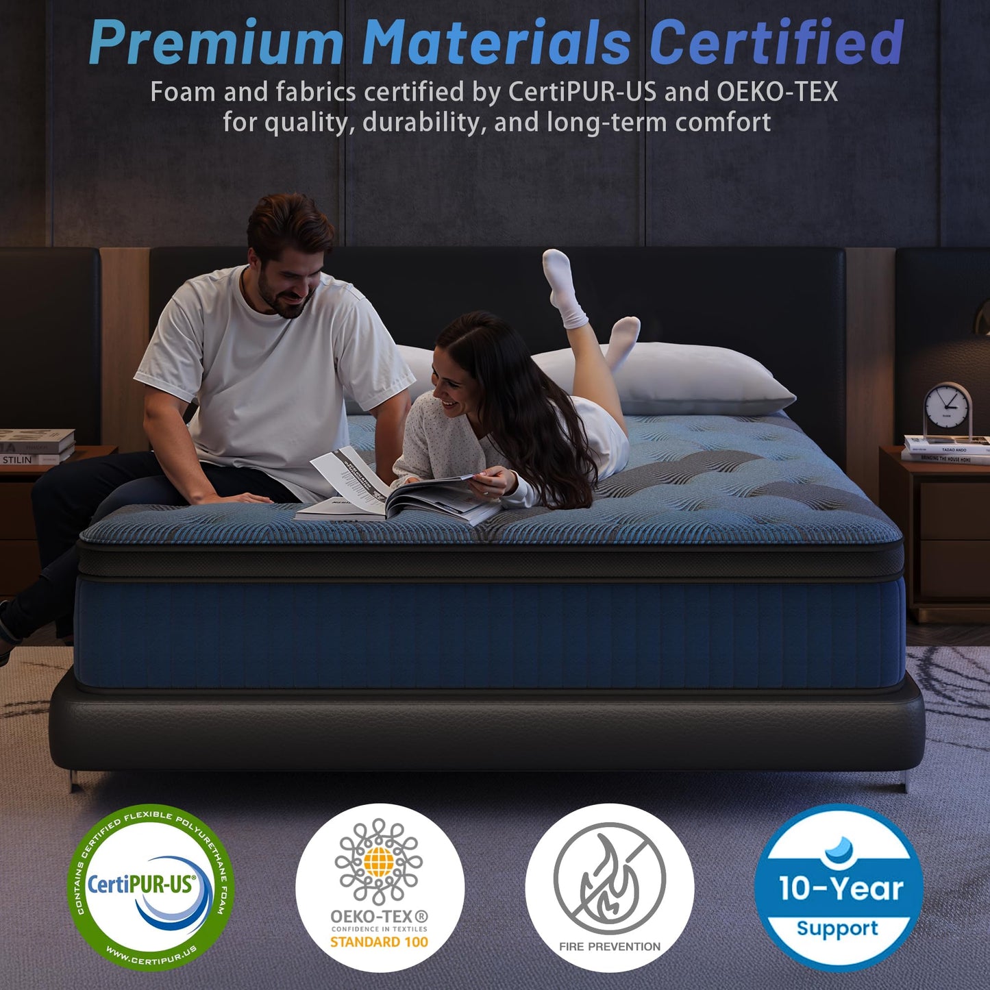 Twin Mattress, 12 Inch Hybrid Bed in a Box with Gel Memory Foam & Pocket Springs, Medium Firm Cooling Pressure Relief & Edge Support