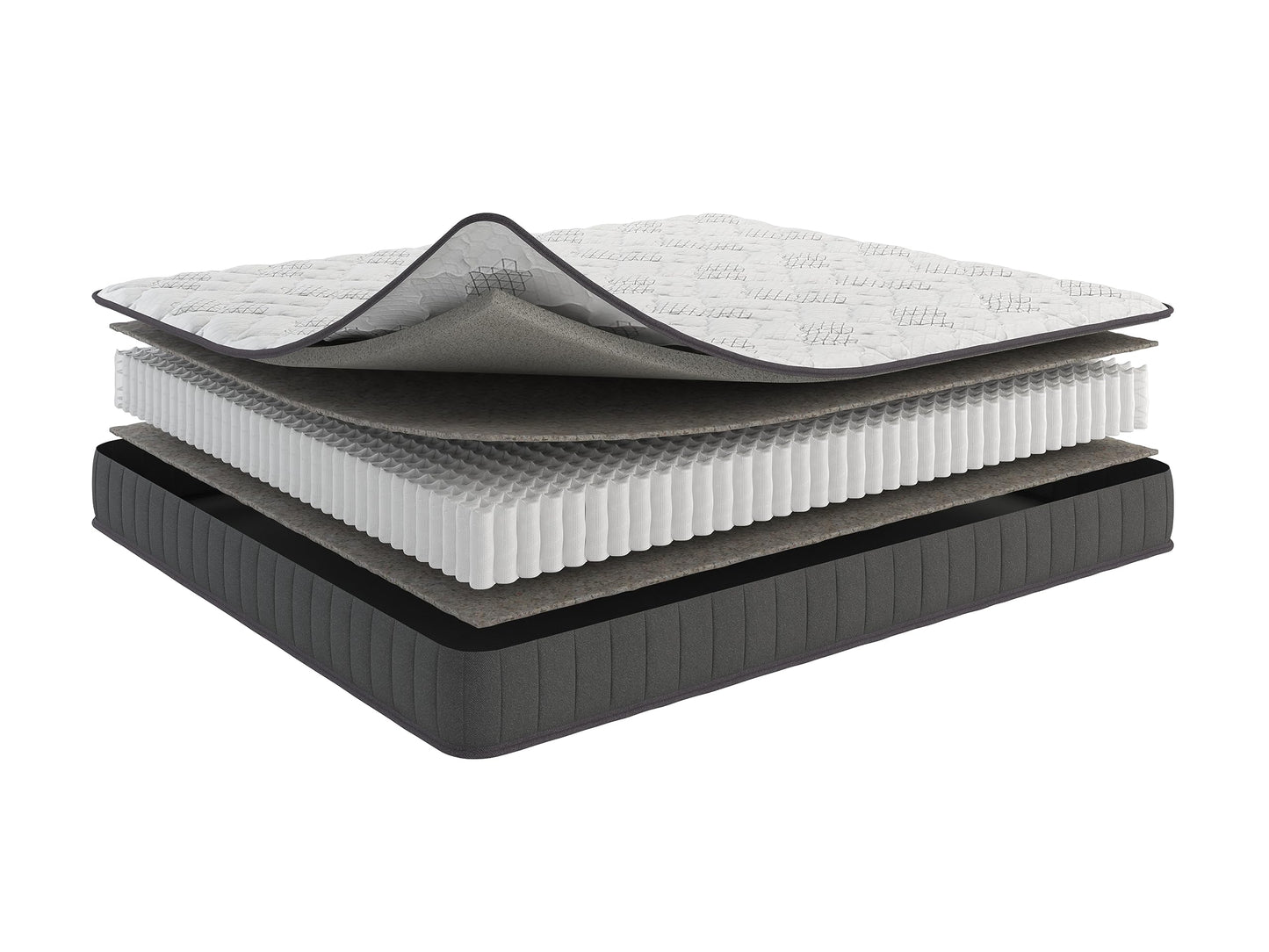 12 Inch Queen Size Hybrid Mattress in a Box, Firm Bed with Antistatic Quilted Cover, Pocketed Coils & CertiPUR-US Foam, Made in USA, Fiberglass-Free