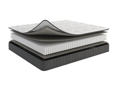 12 Inch Queen Size Hybrid Mattress in a Box, Firm Bed with Antistatic Quilted Cover, Pocketed Coils & CertiPUR-US Foam, Made in USA, Fiberglass-Free