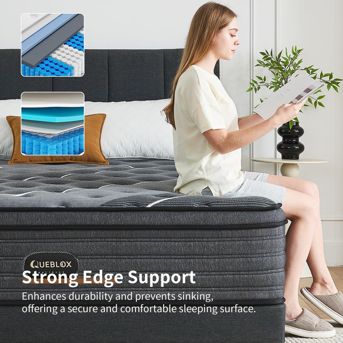 12 Inch Full Hybrid Mattress | Medium Firm Memory Foam with Pocket Springs | Pressure Relief | CertiPUR-US Certified