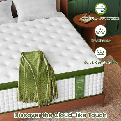 10-Inch Cool Gel Memory Foam and Innerspring Hybrid Mattress in a Box, Twin XL Size