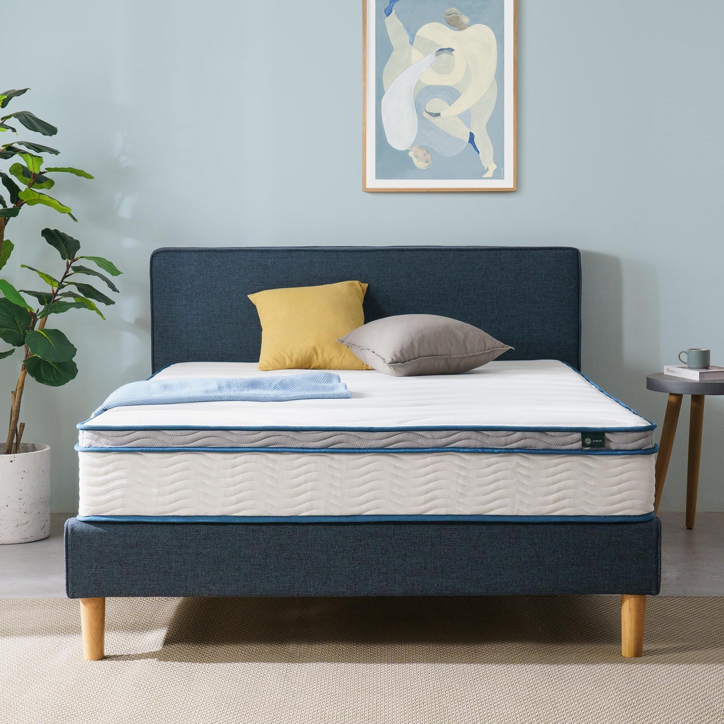 ZINUS 10 Inch Spring Sensation Hybrid Mattress [New Version], Queen, Fiberglass Free, Medium Firmness, Durable Support, Certified Safe Foams & Fabric, Mattress in A Box
