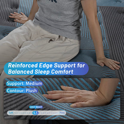 Twin Mattress, 12 Inch Hybrid Bed in a Box with Gel Memory Foam & Pocket Springs, Medium Firm Cooling Pressure Relief & Edge Support