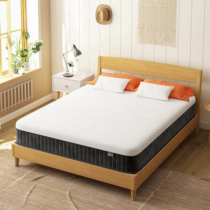 12 Inch Queen Hybrid Mattress | Firm Memory Foam with Pocket Springs | Pressure Relief