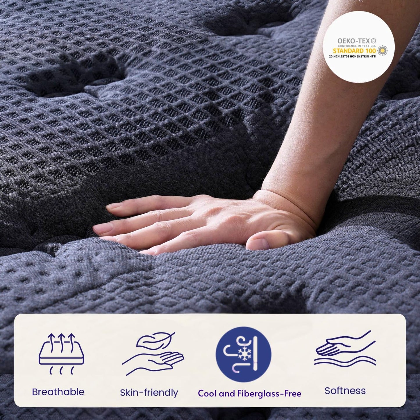 12 Inch Queen Hybrid Mattress | Medium Firm Memory Foam with Pocket Springs | Cooling, Pressure Relief | 120-Night Trial