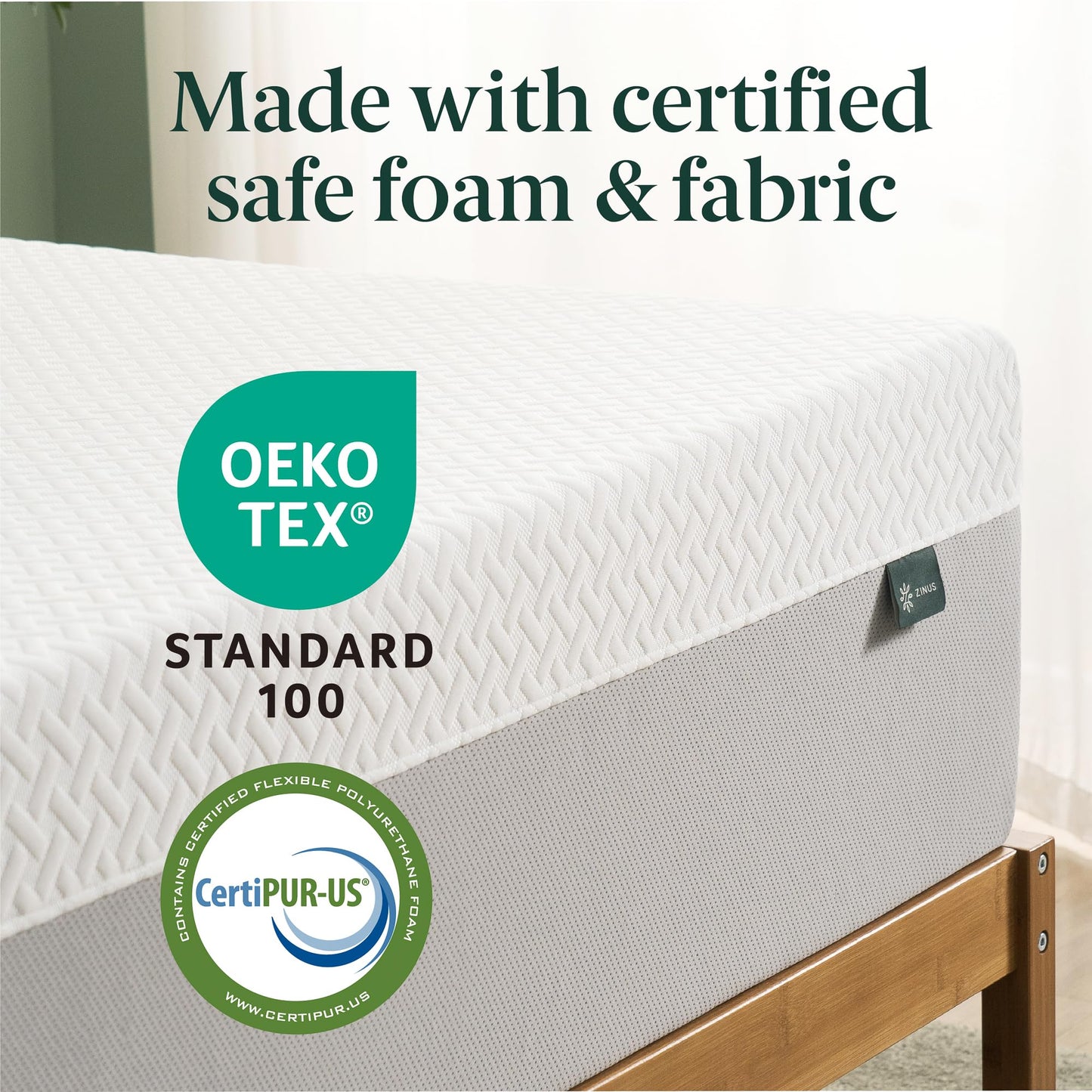 10-Inch Green Tea Cooling Memory Foam Mattress, Twin Size, Medium Firm, Fiberglass Free, Certified Safe Foams, Mattress in a Box