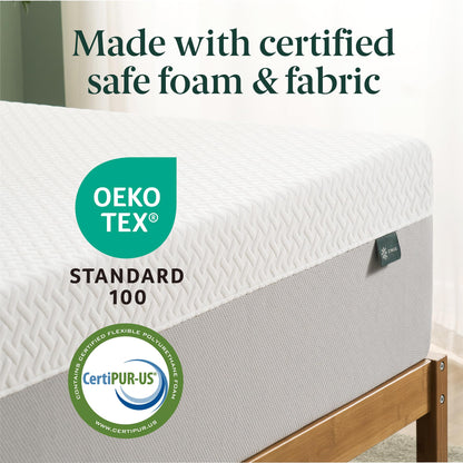 10-Inch Green Tea Cooling Memory Foam Mattress, Twin Size, Medium Firm, Fiberglass Free, Certified Safe Foams, Mattress in a Box