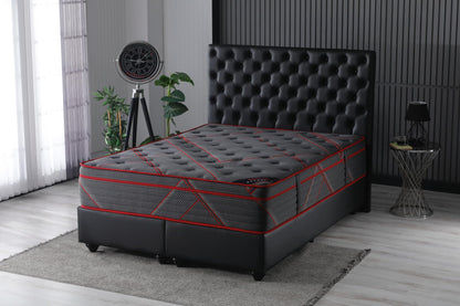 13 Inch Queen Size Eurotop Memory Foam Mattress in a Box, Medium Firm Bed with Premium Quilted Cover, Made in USA, Fiberglass-Free