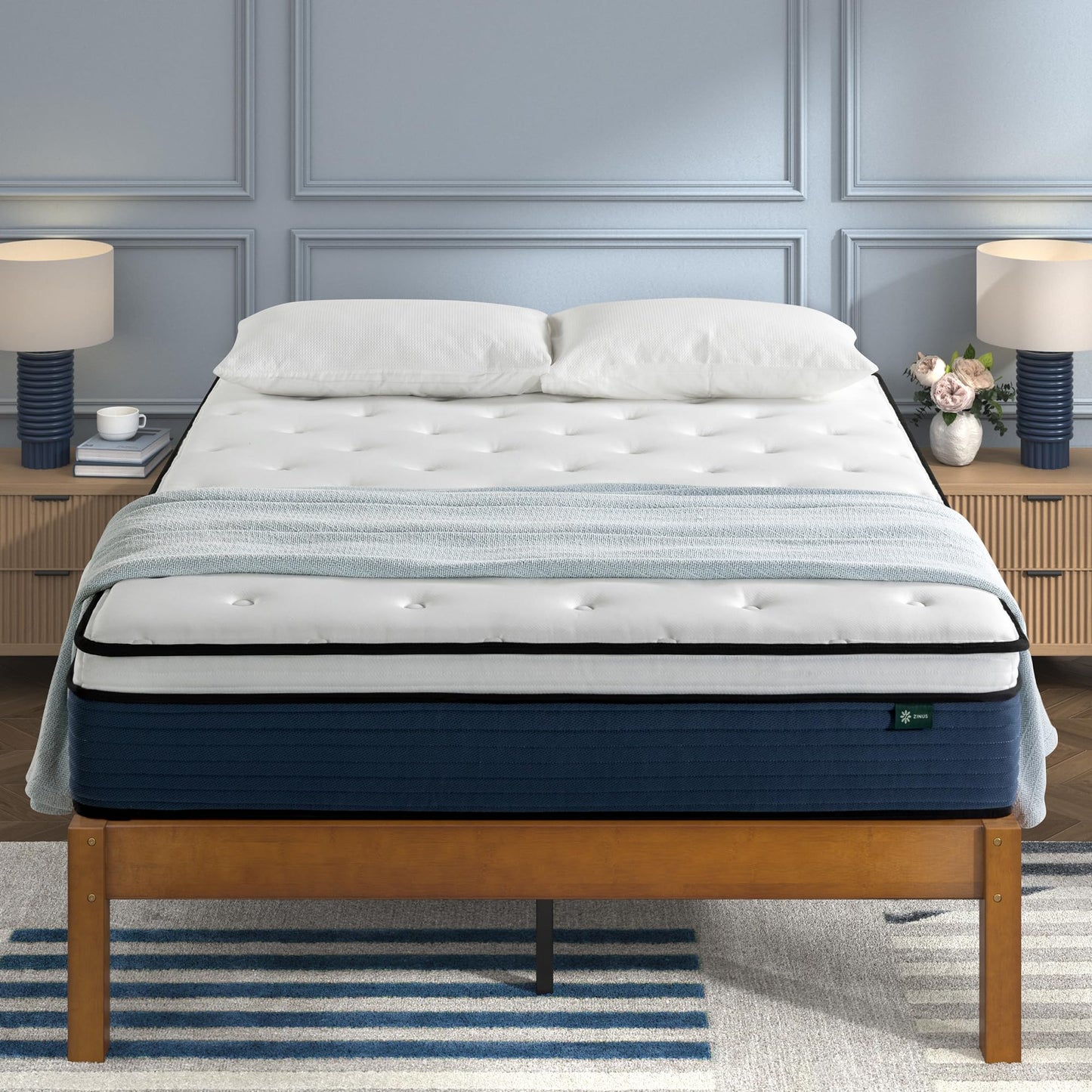 10 Inch King Size Hybrid Mattress in a Box, Medium Plush Bed with Comfort Support & Motion Isolation, Fiberglass-Free, Certified Safe Foams & Fabric